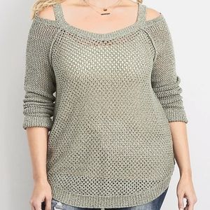Maurice's cold shoulder open stitch sweater